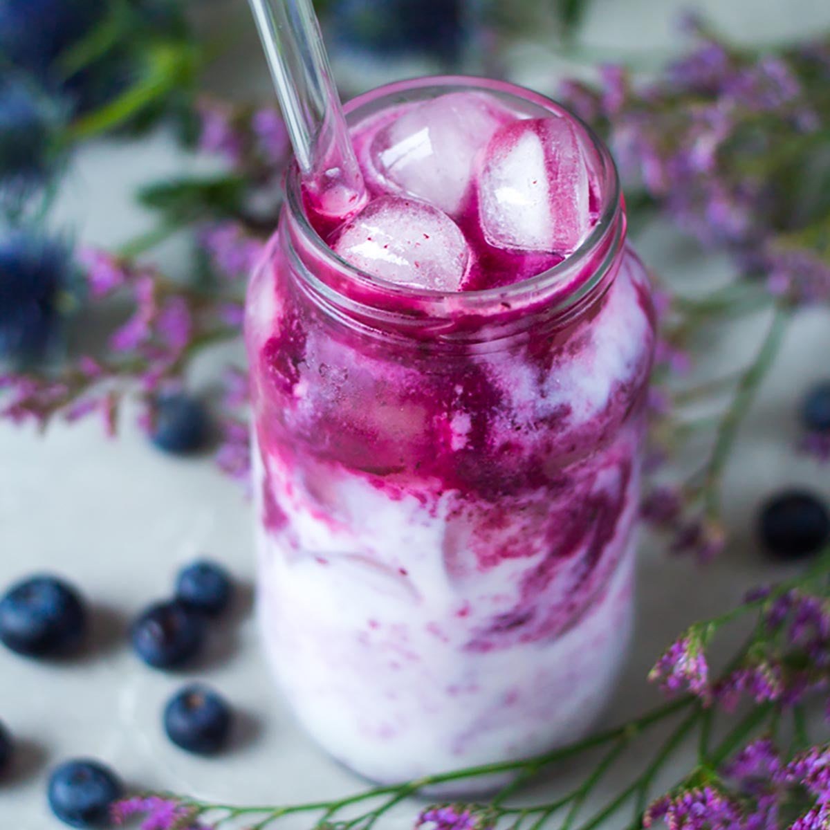 Blueberry Acai Iced Coconut Latte
